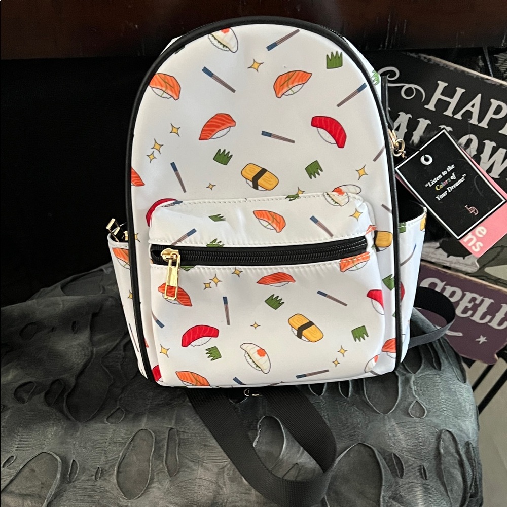 Playful Sushi Pattern Kids Backpack